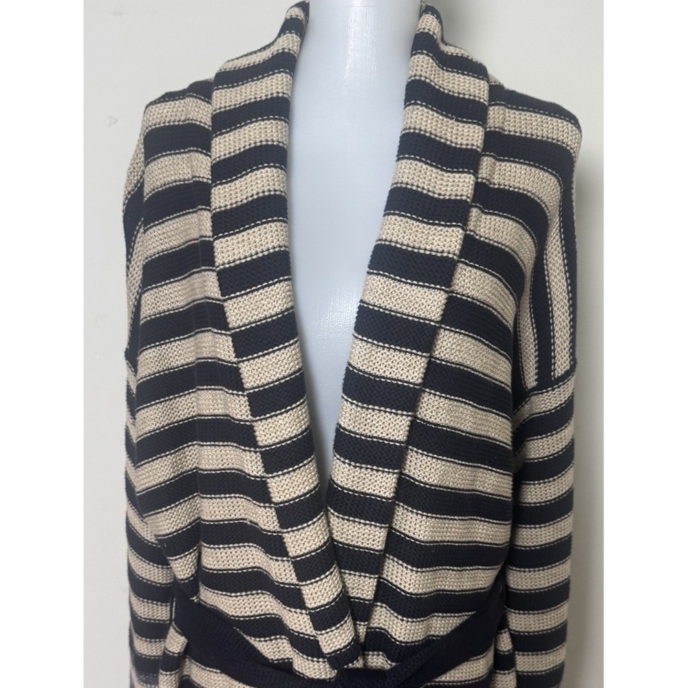 LRL Lauren Jeans Aztec Linen Cotton Cardigan Sweater Striped Shawl Collar Large - Picture 6 of 9